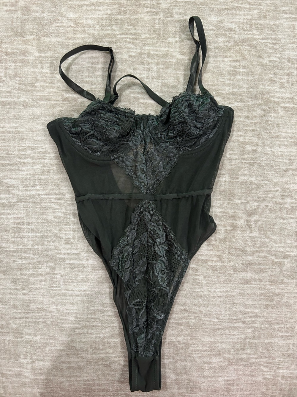 Forever 21 Black Lace Mesh Bodysuit